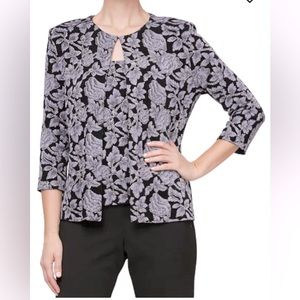 ALEX EVENINGS WOMAN Floral-Print Jacket & Top NWT 2X